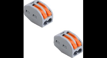 Lasklem Set 2 Stuks - 2 Polig met Klemmetjes - Grijs/Oranje