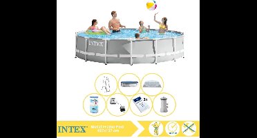Intex Prism Frame Zwembad - Opzetzwembad - 457x107 cm - Inclusief Filter, Zoutsysteem en Zout