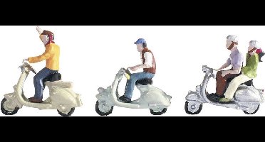 NOCH 36910 N Scooterrijders figuren Geverfd, Staand