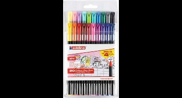 edding 1200 - Viltstiften - Set van 20 kleuren in etui - 1 mm ronde punt - back to school