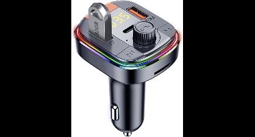 DrPhone Bluetooth BC31 - FM Transmitter - Carkit - Autolader USB-C - Snellader - Handsfree Bellen - Autoradio - Auto Accessoires - Zwart