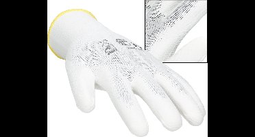 1 paar werkhandschoenen Nylon met PU-coating Maat 8-M Wit