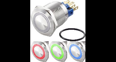 TRU COMPONENTS TC-7494644 Vandalismebestendige drukschakelaar 250 V/AC 3 A 1x uit/aan Continu Rood, Groen, Blauw, RGB I