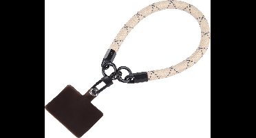 Universeel en afneembaar telefoon wristlet / Armband inclusief bevestigingsbatch Beige en Grijs