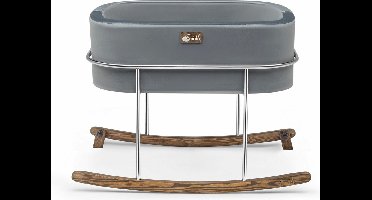 Asir Wieg - Grijs Chroom - 90 x 70 x 58 cm - Inclusief matras