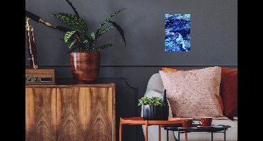 Muurstickers - Sticker Folie - Marmer - Blauw - Waterverf - 20x30 cm - Plakfolie - Muurstickers Kinderkamer - Zelfklevend Behang - Zelfklevend behangpapier - Stickerfolie