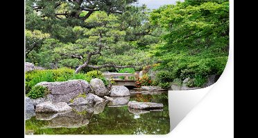 Muurstickers - Sticker Folie - Japans - Natuur - Water - Stenen - Bomen - 30x20 cm - Plakfolie - Muurstickers Kinderkamer - Zelfklevend Behang - Zelfklevend behangpapier - Stickerfolie