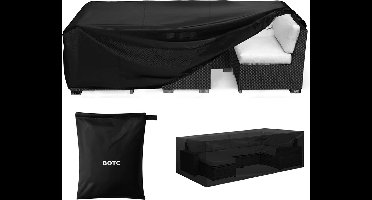 BOTC Tuinbank beschermhoes - 242x162x100 cm - Beschermhoes voor Hoekbank - Premium tuinbank beschermhoes - Zwart