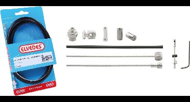 Elvedes Remkabel Set Voor Trommelrem 1350/1000 Mm Zwart/zilver
