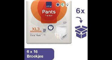Abena Pants Premium XL3 - 96x Absorberend Broekje, te Dragen als Gewoon Ondergoed - Voor het Verlies van de Hele Blaasinhoud en (Dunne) Ontlasting - Heupomvang 130-170 cm - Absorptie 2600 ml