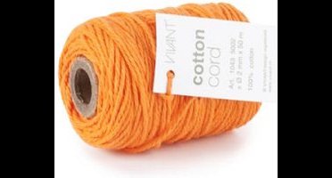 Cotton Cord / Katoen touw 50 meter oranje ø2mm