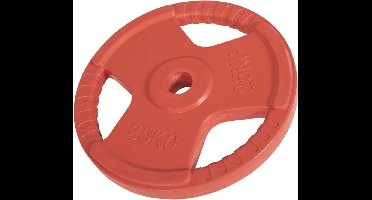 Gorilla Sports Halterschijf - 25 kg - Gripper Gietijzer rubber coating - 50 mm