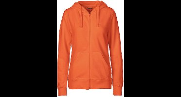 Fairtrade Ladies Zip Hoodie met capuchon Orange - S