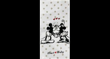 Disney Minnie Mouse - Strandlaken - 140 x 70 cm. - Minnie en Mickey - Badhanddoek - sneldrogend