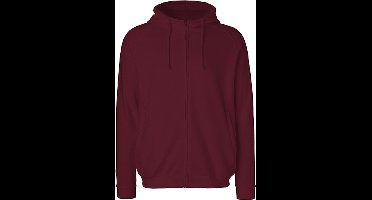 Unisex Hoodie met capuchon en rits Bordeaux - L
