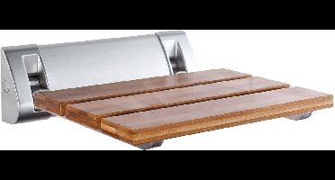 Aqualine Douches - Douchestoel opklapbaar 32x23 cm, bamboe AE236