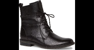 MARCO TOZZI MT Feel and Leather Dames Lace Boot Flat - BLACK - Maat 38