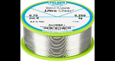 Felder ISO-Core Ultra-Clear Sn100Ni+ Soldeertin, loodvrij Spoel Sn99,25Cu0,7Ni0,05 0.250 kg 0.75 mm