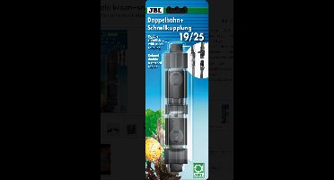 JBL dubbele kraan + snelkoppeling 19/25 Voor het verbinden, scheiden & afsluiten van slangen aan het aquarium