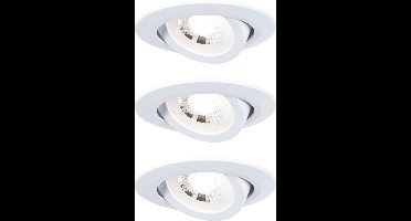 Paulmann LED-inbouwspot - wit - set van 3 - zwenkbaar - 3-traps dimbaar - 3000K
