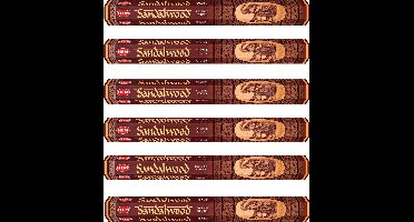 Hem Wierook Sandalwood 6 pakjes van 20 wierookstokjes / voordeelpack