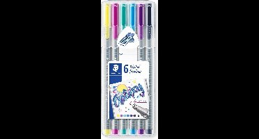 STAEDTLER triplus fineliner - Box 6 st galaxy colours
