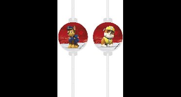 Vegaoo - 4 Paw Patrol rietjes met plaatje