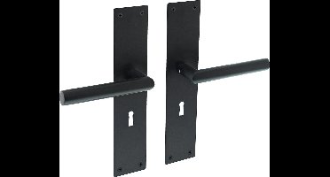 Intersteel Deurkruk Jura met schild 250x55x2mm sleutelgat 56mm zwart