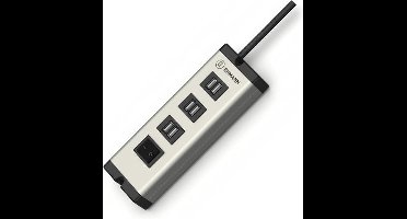 Ehmann USB Multilader 6-Port 6,3 A USB-laadstation 6x USB-A USB PD Aluminium, Zwart Binnen
