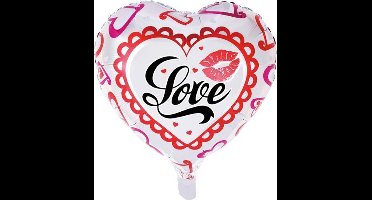 Helium Ballon Hart Love Kiss 45cm leeg