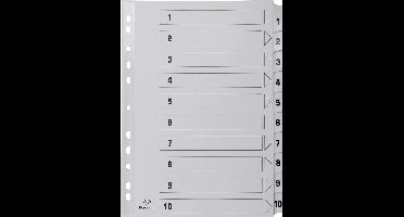 Pergamy tabbladen met indexblad, ft A4, 11-gaatsperforatie, karton, set 1-10