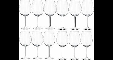 Royal Leerdam Wijnglazen Plaza - 12x stuks - glas - 330 ml - Rode en witte wijn drinken