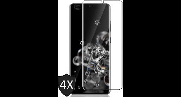 Screenprotector geschikt voor Samsung S20 Ultra - Full Glas PET Folie Screen Protector - 4 Stuks