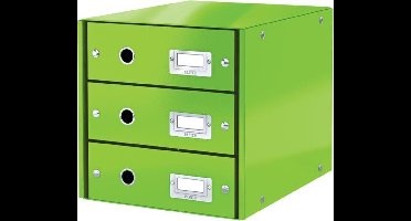 Leitz Wow Click & Store Ladekast Met 3 Laden - 81% Gerecycled Karton - Voor A4 Formaten - Ruimtebesparende Opberger - Groen