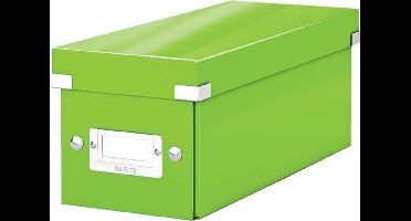 Leitz WOW Click & Store Opbergdoos met Deksel voor CD's - Kartonnen Sorteerdoos voor Spullen - 84% Gerecycled Karton - 14.3 x 35.2 Cm (BxD) - Groen