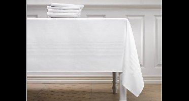 Damast Tafelkleed 'Deauville Wit' 180x180cm De Witte Lietaer