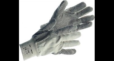 Handschoen Werk Katoen PVC dots  - 12 paar in verpakking
