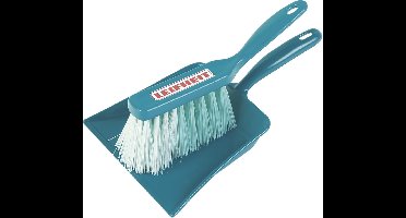 Klein Toys Leifheit 2-delige vegerset - stoffer en blik - 12x56x3 cm - hoogwaardig kunststof - groen