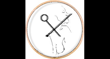 Cloudnola Girl Wall clock 42 cmTessa Roosenstein - Line Art Klok