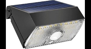 Solar wandlamp buiten 'Beam' - Helder wit licht - Tuinverlichting met bewegingsmelder - Buitenlamp op zonne-energie - 3 verschillende standen - Zwart