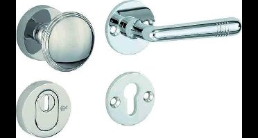 Deurkruk op rozet - Nikkel gepolijst - Mi Satori - Mi Satori knop/kruk op - SKG Art-Deco glans nikkel / glans chroom rechts