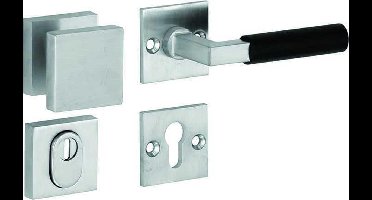 Veiligheidsgarnituur - Nikkel - Mi Satori - Mi Satori knop/kruk op - SKG Bauhaus mat nikkel / mat nikkel zwart PVD rechts