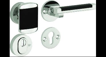 Veiligheidsgarnituur - Chroom - Mi Satori - Mi Satori knop/kruk op - SKG Dual glans nikkel / glans chroom rechts