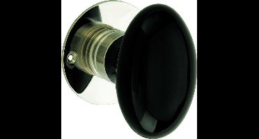 Deurkruk op rozet Evelyne porselein zwart/glans nikkel