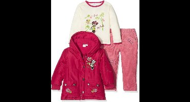Disney Minnie Mouse - 3-delige outfit - Rode jas - Witte trui - Roze broek - 67 cm - 6 maanden