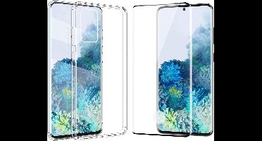 Hoesje geschikt voor Samsung Galaxy S20 Plus - Screen Protector FullGuard - Back Cover Case ShockGuard Transparant & Screenprotector