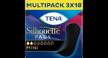 TENA Silhouette Noir Mini – zwarte verbanden voor licht urineverlies – 54 stuks