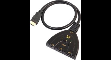Garpex® HDMI Switch Splitter 3 HDMI in 1 HDMI out 1080P tot 4K Ultra HD Resolutie Pigtail