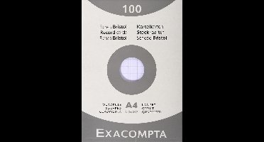 Exacompta etui 100 steekkaarten bristol geruit 5x5 niet geperforeerd 210x297mm - Wit - 13206E