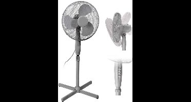 Relaxwonen | Statiefventilator | In te stellen op 3 standen | met oscillatie | ⌀40cm | Wit |45 Watt | Staande ventilator